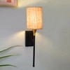 Devansh Metal Electric Wall Light in Black Colour with Beige Shade Count of 1 Light