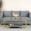 Bridgeview Glass Coffee Table In Gold Finish
