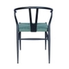 Sigma Wishbone Metal Dining Weaving Chair Gun Metal in Grey