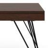 Dyson Rectangular Metal Coffee Table In Walnut Finish