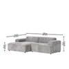 Sophisticated Wood Right Aligned 2-Seater With Upholstery Non Storage Sofa In Grey Colour