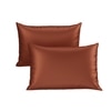 Stoa Paris Satin Pillow Covers,  Premium Plain Pillow Cover Set of 2, 68L x 45W cms - Melted Caramek