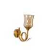 Nena Single Light Wall Fitting In Brass Finish Metal With Amber Glass