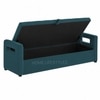 Jedlo Velvet 2 Seater Ottoman Bench with Storage  in T Blue  Color