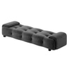 Melon Velvet 5 Feet Ottoman Bench in Dark Grey  Color