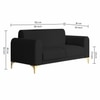 Veniza Velvet 2 Seater Sofa In Black Colour