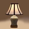 Devansh Multi Cotton Shade Lamp With Wood & Mosaic Glass Base For Decoration/Office/Home/Gifting/Study For Decoration/Office/Home/Gifting/Study