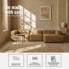 Elegantedge Wood Left Aligned 3-Seater With Upholstery Non Storage Sofa In Brown Colour