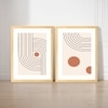 Boho Geometric Abstract Set of 2 Framed Posters Wall Art 45x60 cm