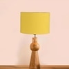 Devansh Yellow Cotton Table Lamp With  Wood Natural Base (7X18.25 Inches)-6