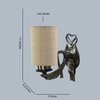 Devansh Metal Electric Wall Light in Antique Gold Colour with Beige Shade Count of 1 Light