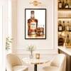 The Castle Decor Whiskey Bottle Glass Wall Art Framed Painting 14x20 Inch