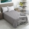 Grey And White Geometric Cotton 400 Tc flat Single Bed Size Bedsheet With 2 Pillow Covers