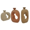 Earth Tone Ribbed Abstract Cutout Vases