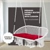Swingzy Premium Large Round Double Seater Swing Chair with Cushion White