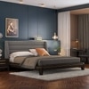 Taarkashi Upholstered Bed Bed Size king american walnut ,Omega  D1 1933, Colour- W000352