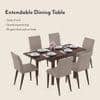 Murphy 4-To-6 Extendable - Persica 6 Seater Dining Table Set (Colour- Beige, Finish- Dark Walnut)