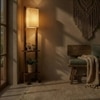 Biped Beige Jute Floor Lamp with Beige Jute Base