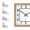 Minimal Square Wooden Wall Clock with Stylised Numerals and Clean Frame
