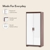 Miller 2 Door Wardrobe With Mirror and Lock in Two Tone Finish