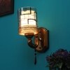 Eliante Modern Wall Lights Mild Steel & Glass Material Antique & Champaign Finish