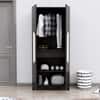 Hexa Red Wooden 2 Door Wardrobe with 4 Shelves in Flower Wenge Colour