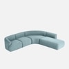 Zenliving Wood Left Aligned 3-Seater With Upholstery Non Storage Sofa In Blue Colour