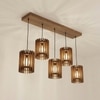 Ventus 5 Series Brown Solid Wood Cluster Hanging Light