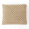 Popcorn Khaki  And Natural Knitted Cushion Cover  16X16 Inches