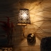 Devansh Metal Electric Wall Light in Gold Colour with Black Shade Count of 1 Light