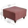 Lucian Solid Wood  Ottomon in  Pink Colour
