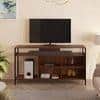 Duskin Engineering Wood Floor Standing Tv Entertainment Unit In Brown Maple Finish