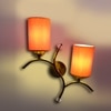 Devansh Metal Electric Wall Light in Gold Colour with Orange Shade Count of 2 Lights