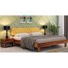 Charles Solid Wood Queen Size Non Storage Bed In Teak Finish