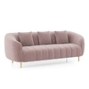 Amora 3 Seater Fabric Sofa in Faded Lilac Pink Velvet