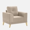 Nency Velvet 1 seater Sofa Cream