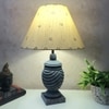 Wings Grey Beige Dotted Wooden Table Lamp in Grey