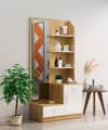 Hexa Red Wooden Dressing Table in Giant Wood and Frosty White Colour