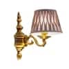 Soho Brass Single Shade Wall Light with Natural Linen Shade