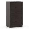 Bennis Engineered Wood Chest of 5 Drawers in Dark Walnut Finish