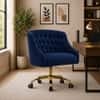 Doe Buck Clemence Modern Blue Tufted Velvet Office Chair