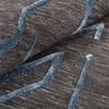 Modern Geometric Wool Silk Area Rug Charcoal Blue 5 x 8 Feet Handmade Carpet
