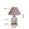 Devansh Conical Grey Cotton Shade Lamp With Wood & Mosaic Glass Base For Decoration/Office/Home/Gifting/Study For Decoration/Office/Home/Gifting/Study -(10X10X14.5) Inches -A