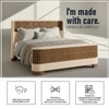 Heritage Cane Upholstered King Size Bed in Linen With Oak wood Frame