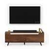 Blesky Mini Engineering Wood Floor Standing Tv Entertainment In Brown Maple Finish