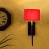 Devansh Metal Electric Wall Light in Black Colour with Red Shade Count of 1 Light