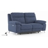 Emila Fabric Two Seater Motorized Recliner in Blue Colour