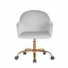 Doe Buck Aurora Modern Grey Luxury Velvet Office Chair
