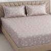 Vine Shade Floral Cotton 400 Tc Fitted Double King Size Bedsheet With 2 Pillow Covers