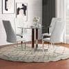 Sanchez 4 Seater Round Table With Set Of 4 Ingrid Dining Chairs (Finish- White)